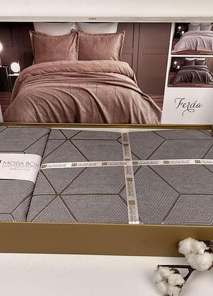 Покривало moda box 240х260 з наволочками ferda anthracite