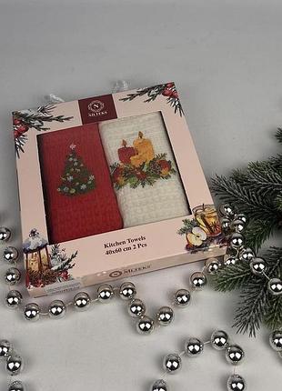 Набір вафельних рушників nilteks 2шт lux christmas 7