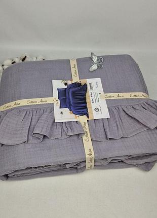 Комплект мусліновий 240х260 сotton area grey