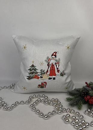 Наволочка новорічна 45х45 santa white