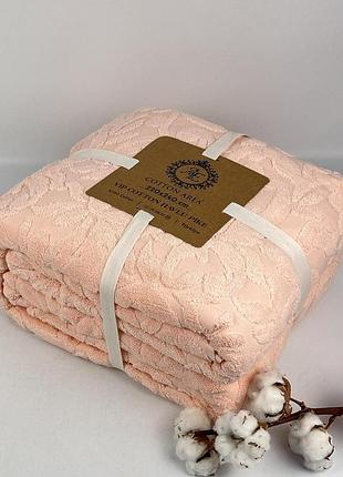 Простирадло махрове ае jakard 220x240 peach