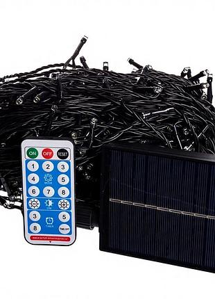Новогодняя гирлянда уличная 50 м 500 led с солнечной батареей черный провод белый sb500l50mbw