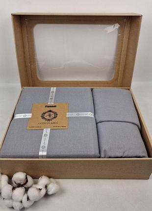 Постільна білизна ae фланель 200x220 dark grey