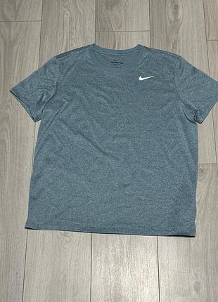 Футболка сіро-зелена nike dry-fit l