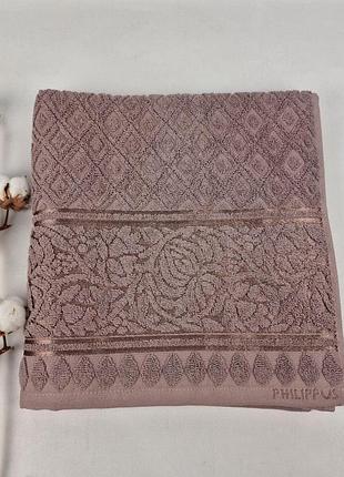Рушник philippus lux cotton 70x140 mottya фіолетовий (е927)