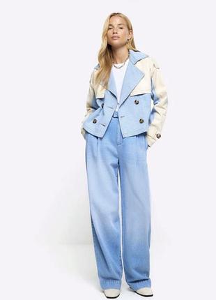 Фірмовий вкорочений тренч джинсова куртка river island розмір м можна і л