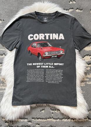Футболка ford cortina розмір s сіра 100% бавовна вінтажний принт