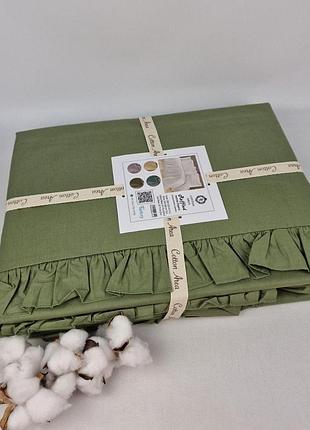 Постільна білизна ae ранфорс 200x220 ruffled olive