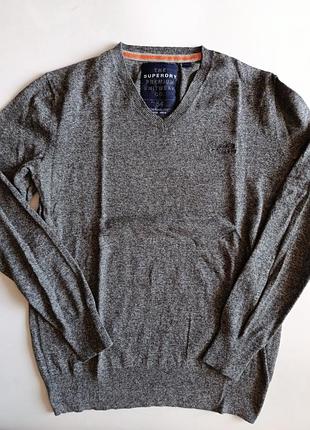 Пуловер мужской superdry grey melange темно серый меланж р.l 3