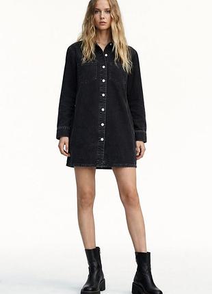 Стильное джинсовые платье рубашка zara