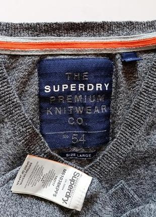 Пуловер мужской superdry grey melange темно серый меланж р.l 9