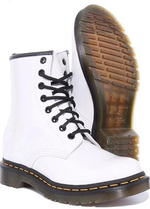 Жіночі черевики dr. martens 1460 w у кольорі white patent