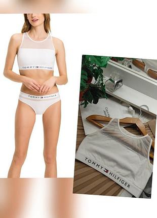 Базовый хлопковый топ бра tommy hilfiger