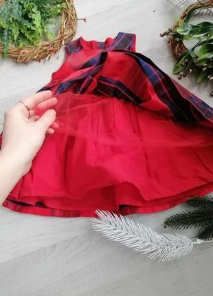 Платье в шотландскую клеточку  для новогодней фотосессии3 фото