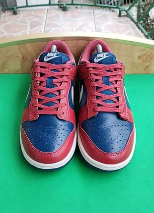 Кроссовки nike dunk low bordo/blue кожа 39-25 см.