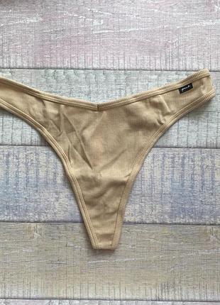 Трусики victoria's secret pink бежеві розмір хл