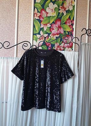 Красива чорна блуза в паєтки m&s collection.