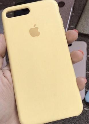 Ярко желтый силиконовый чехол apple silicone case для iphone 7 plus/8 plus2 фото