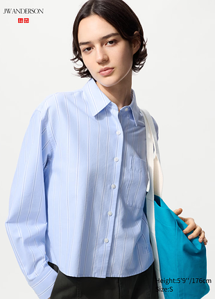 Оксфордская рубашка оверсайз в полоску uniqlo и  бере anderson