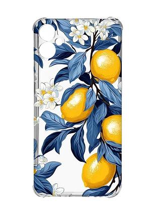 Чехол с утолщёнными углами на samsung galaxy a05 (a055) лимонное дерево (принт 417)