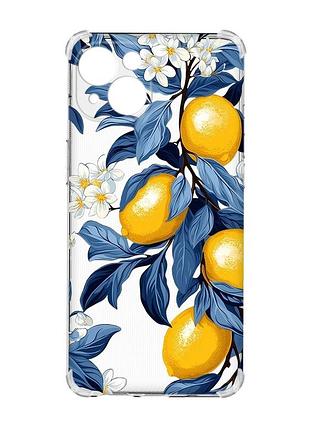 Чехол с утолщенными углами на iphone 15 лимонное дерево (принт 417)