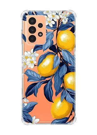 Чехол с утолщёнными углами на samsung galaxy a13 4g лимонное дерево (принт 417)