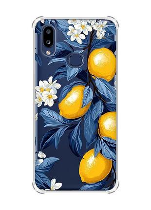 Чехол с утолщенными углами на samsung galaxy a10s (a107) лимонное дерево (принт 417)