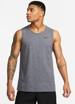 Майка nike dri-fit hyverse short-sleeve fitness tank obsidian
