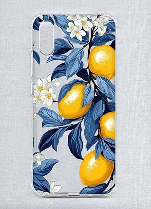Чехол с утолщёнными углами на xiaomi redmi 9a лимонное дерево (принт 417)