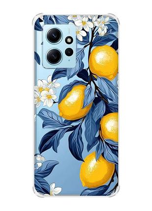 Чехол с утолщенными углами на xiaomi redmi note 12 4g лимонное дерево (принт 417)