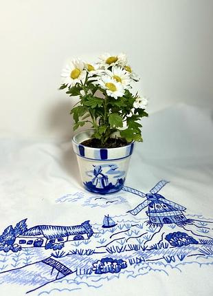 Вінтаж. делфтський  квітковий горщик „delft“ делфт
