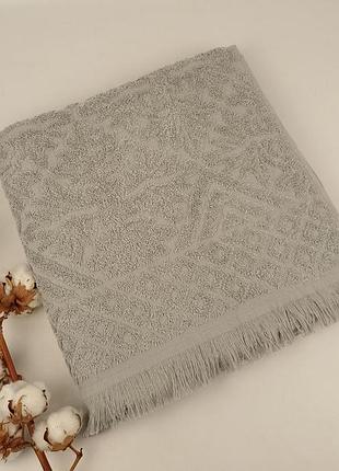 Рушник philippus delux cotton 70х140 puket сірий (е949)