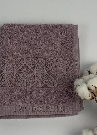 Рушник two dolphins classic cotton 30х50 maira фіолетовий(e856)