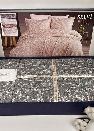 Покривало moda box 240х260 з наволочками selvi anthracite