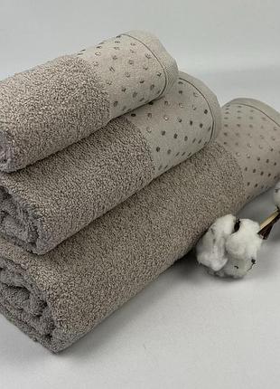 Набір рушників two dolphins 3 шт lenny бежевий(e784)