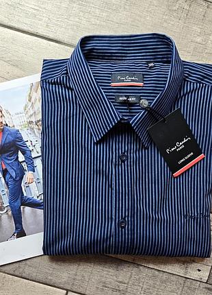 Сорочка чоловіча pierre cardin  синього кольору в полоску розмір 3xxl, xxl
