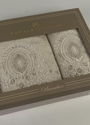 Набір махрових рушників pupilla 2шт oliver bej