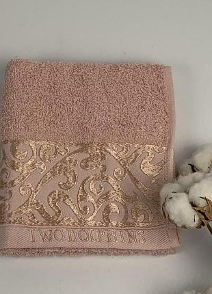 Рушник two dolphins vip cotton 30х50 kalimnos рожевий(a156)