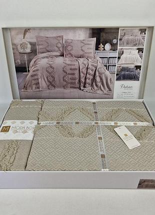 Покривало moda box 240х260 з наволочками duhan gri