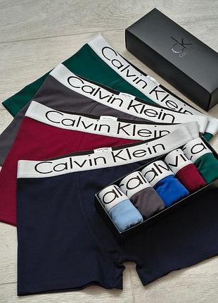 Набір 3-5 шт. чоловічих трусів боксерів саlvіn кlеіn з сталевим поясом у коробці.