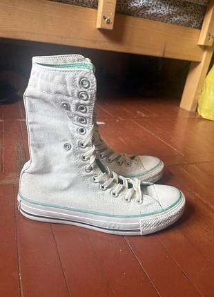 Кеди converse білий-зелений трансформери 37