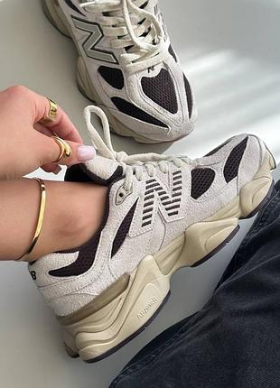 Кроссовки new balance 9060 beige/brown