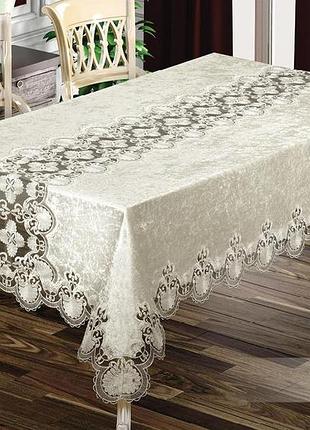 Скатертина велюр maison royale 140x180 eliza cream