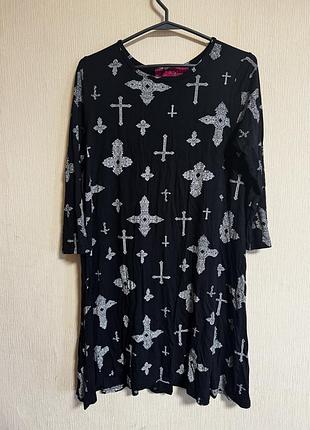 Кофта-туніка з хрестами m-l boohoo