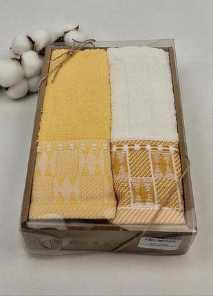Набір рушників nilteks 2 шт pattern yellow