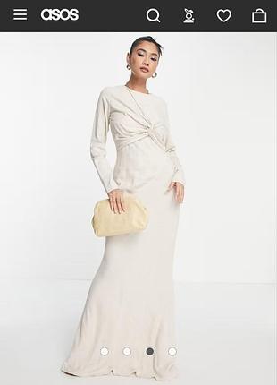Стильное платье макси по фигуре натуральная ткань asos