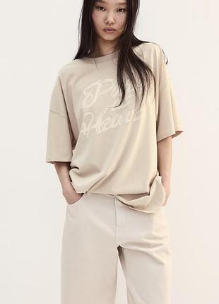 Стильна оверсайз футболка h&m бавовна xl/2xl стан нової речі