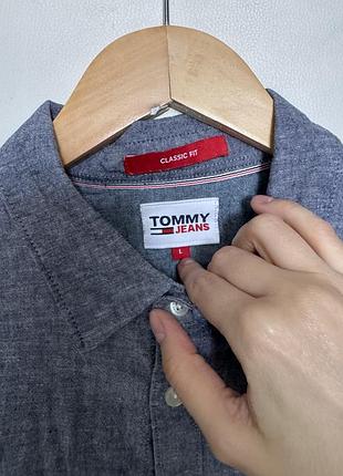 Сорочка tommy jeans classic fit l коттон-льон