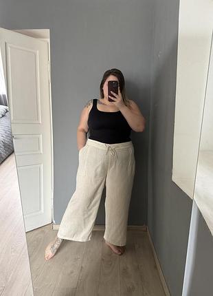 Лляні штани plus size 2
