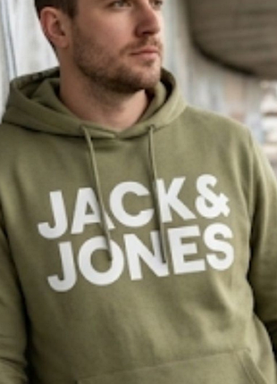 Оливковое худи jack &amp; jones | размер l | состояние идеал